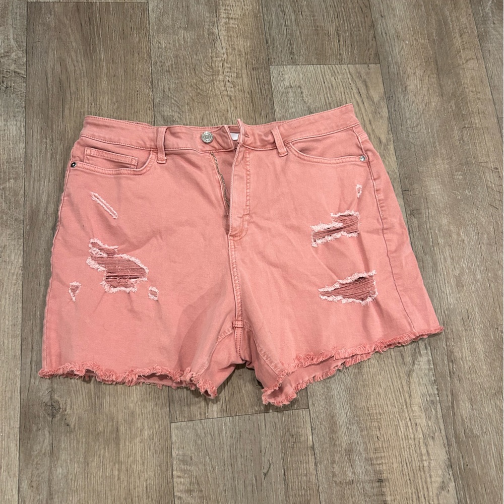 Lauren Conrad's Womens Super High Rise Distressed Denim Shorts 16 Short